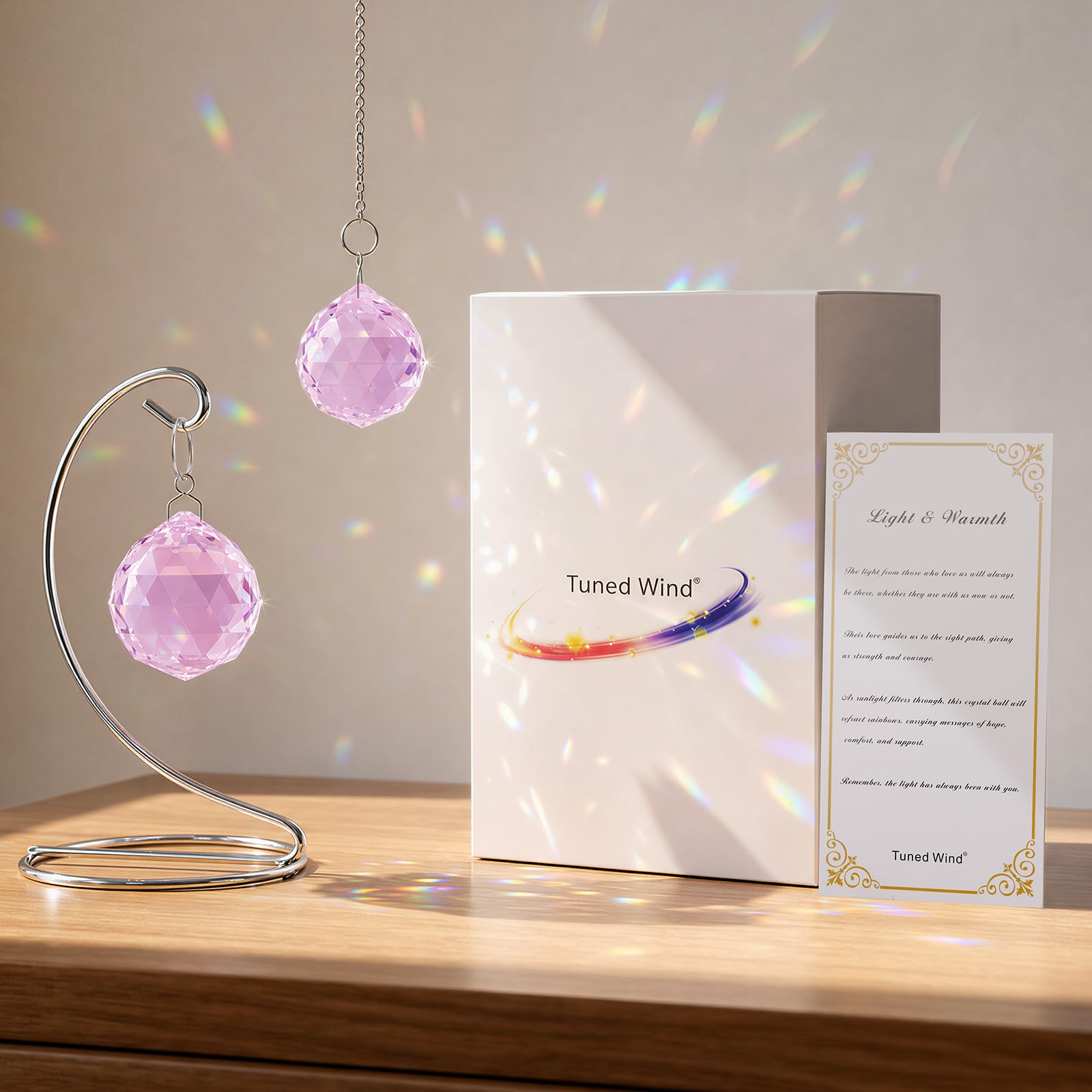 Bereavement Gifts for Loss of Loved One, Hanging Pink Rainbow Maker