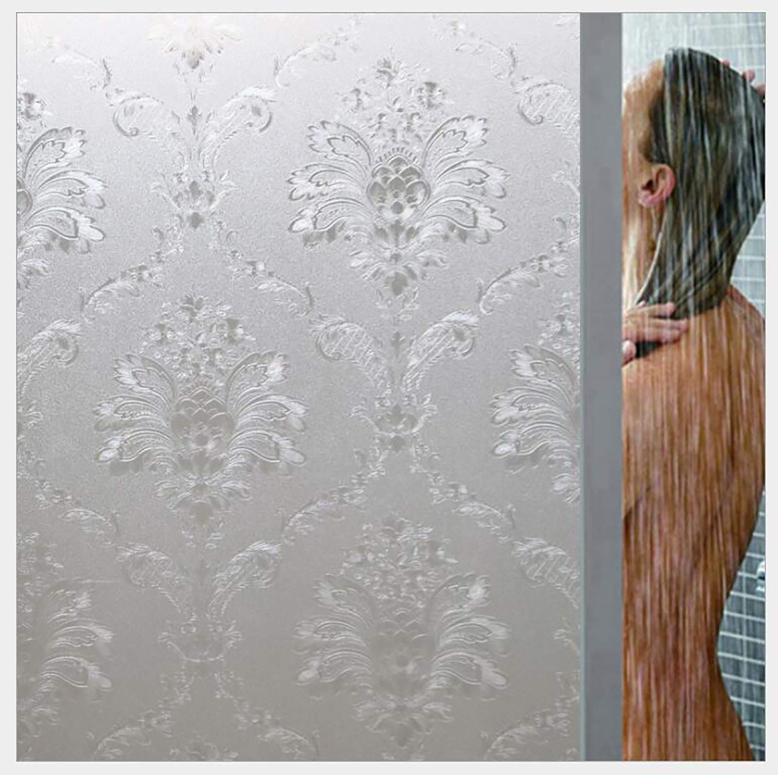 Autocollant de fenetre electrostatique opaque fleur rouleau de 0.6x20m