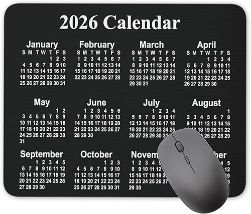 Miniatura 14 de Alfombrilla de mouse con calendario, 2026 con fondo de gota de agua, alfombrilla de mouse de goma natural, alfombrilla de mouse rectangular de