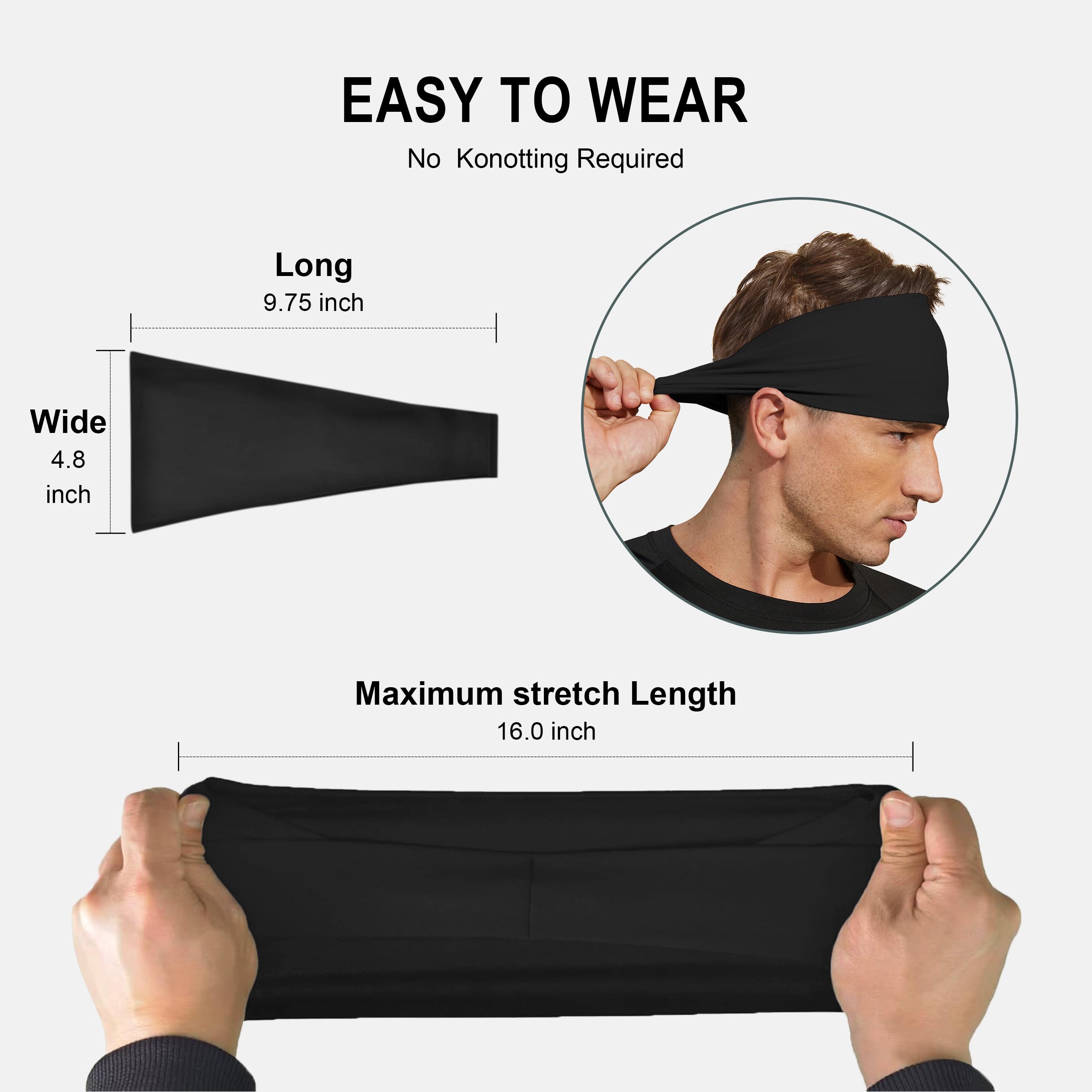VIMPEP Men's Sports Headbands Sweatband Workout Headband DE TJ001