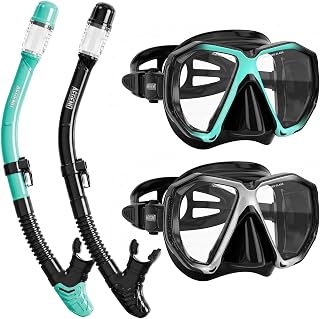 Aegend Snorkeling Gear Set for Adult - Anti-Fog Mask & Latest Dry Snorkel