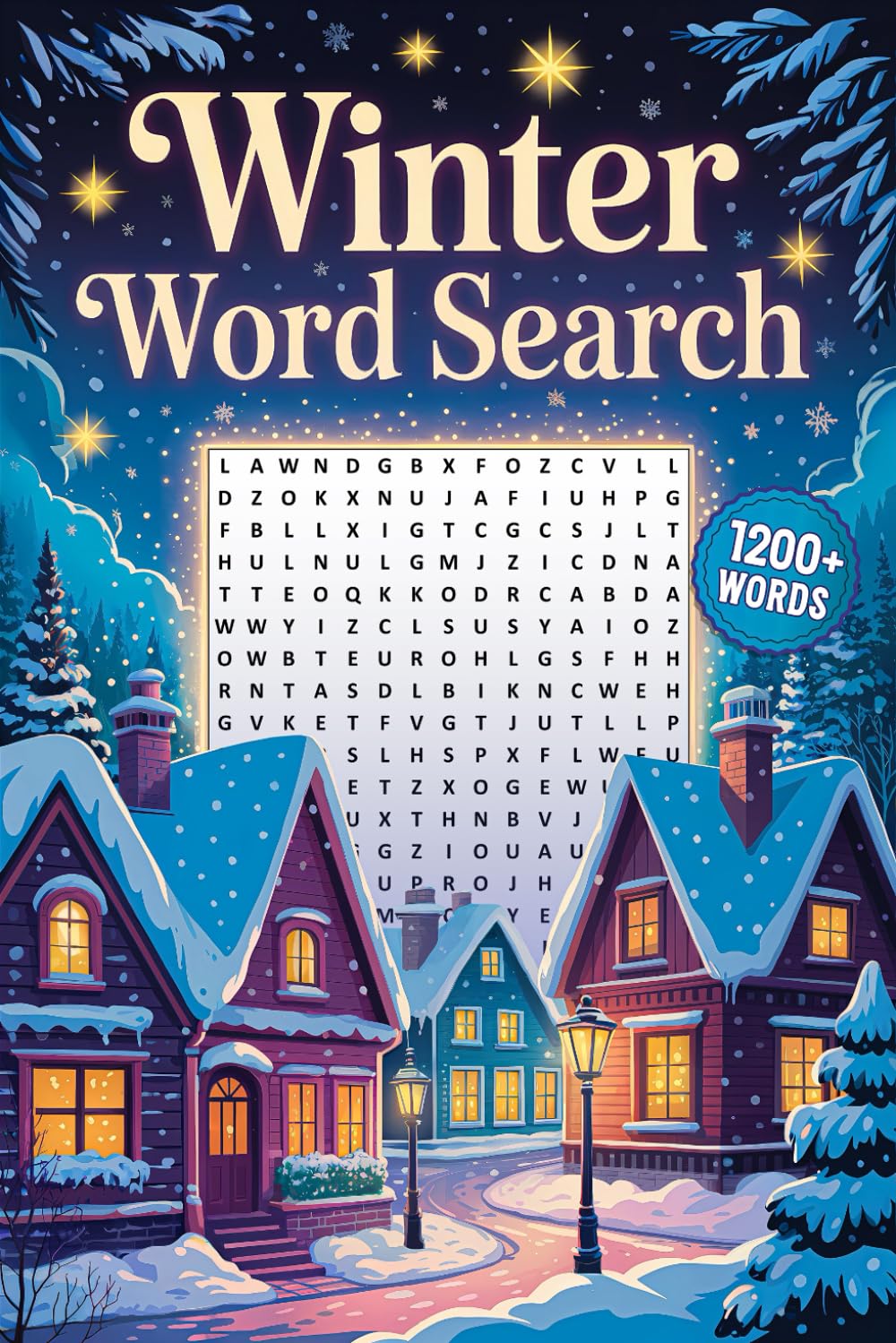 Winter Word Search 1200+ Words: Cozy and Relaxing Word Find Puzzles for Adults and Seniors, Large Print Activity Book with Solutions