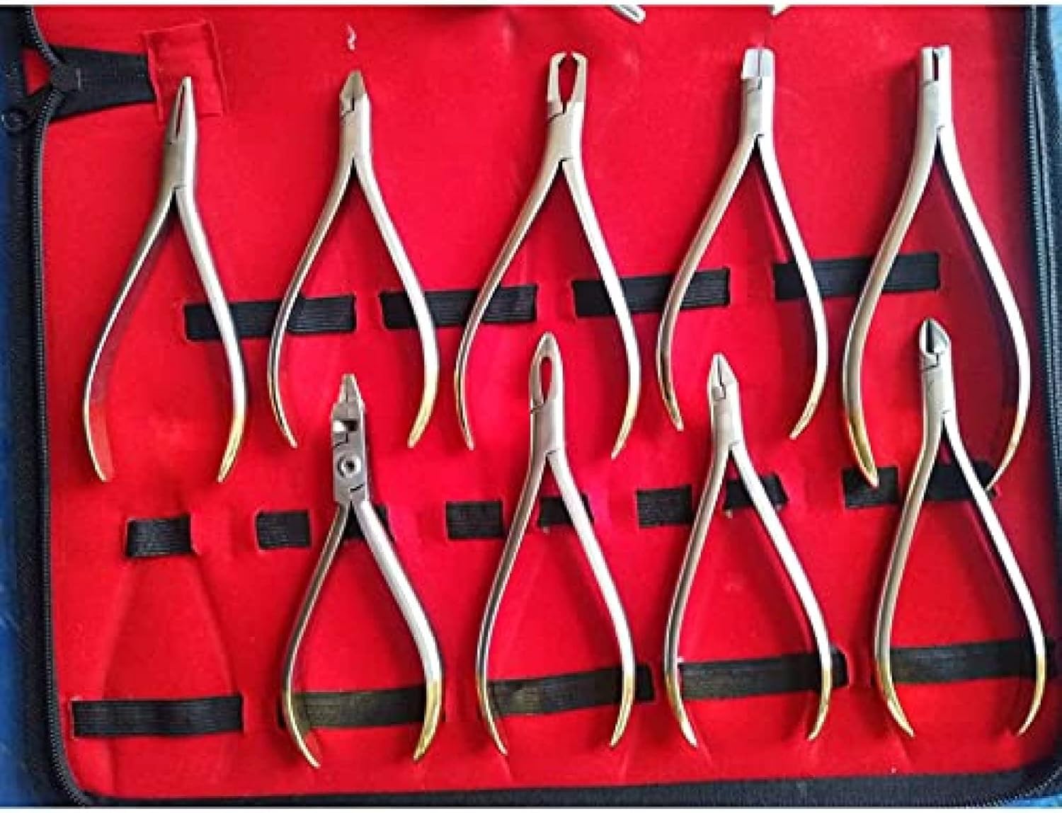 Kieferorthopädisches Werkzeugset Aus Edelstahl, 18-teilig, Mit Drahtendenschneidezange, Bracketentfernungszange, Anziehzange, Rückbiegezange