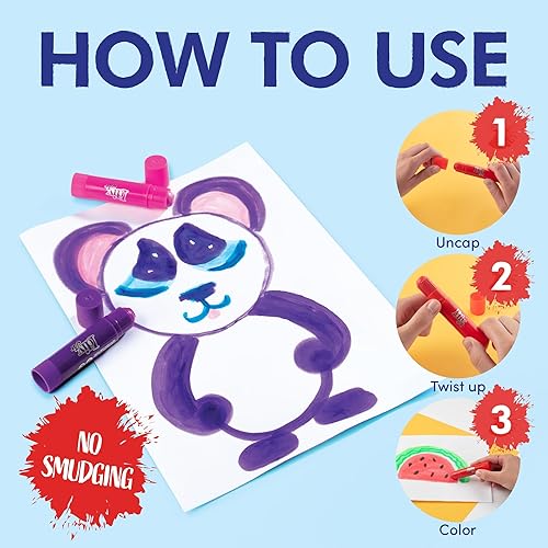 Miniatura 5 de Paquete de 12 barras de pintura Tempera, colores brillantes para niños y adultos, pintura lavable sin ensuciar, arte y manualidades no tóxicas, de