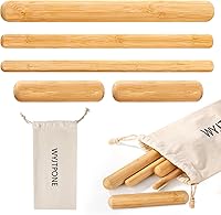 WYJTPONE 5PCS Bamboo Massage Sticks Set with Guasha Rollers - Muscle Relaxation, Body Shaping, Portable Back Shoulder Leg Massager