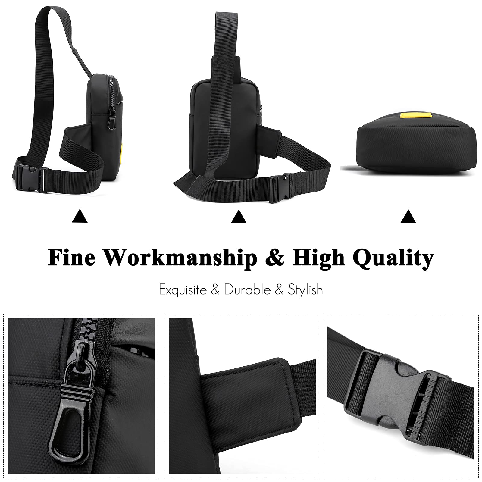 FANDARE Borsello Uomo Tracolla Zaino Monospalla Borsa a tracolla Borsa a Spalla Sling Bag per Scuola Outdoor Sportiva Ciclismo Viaggio Hiking Camping Crossbody Daypacks