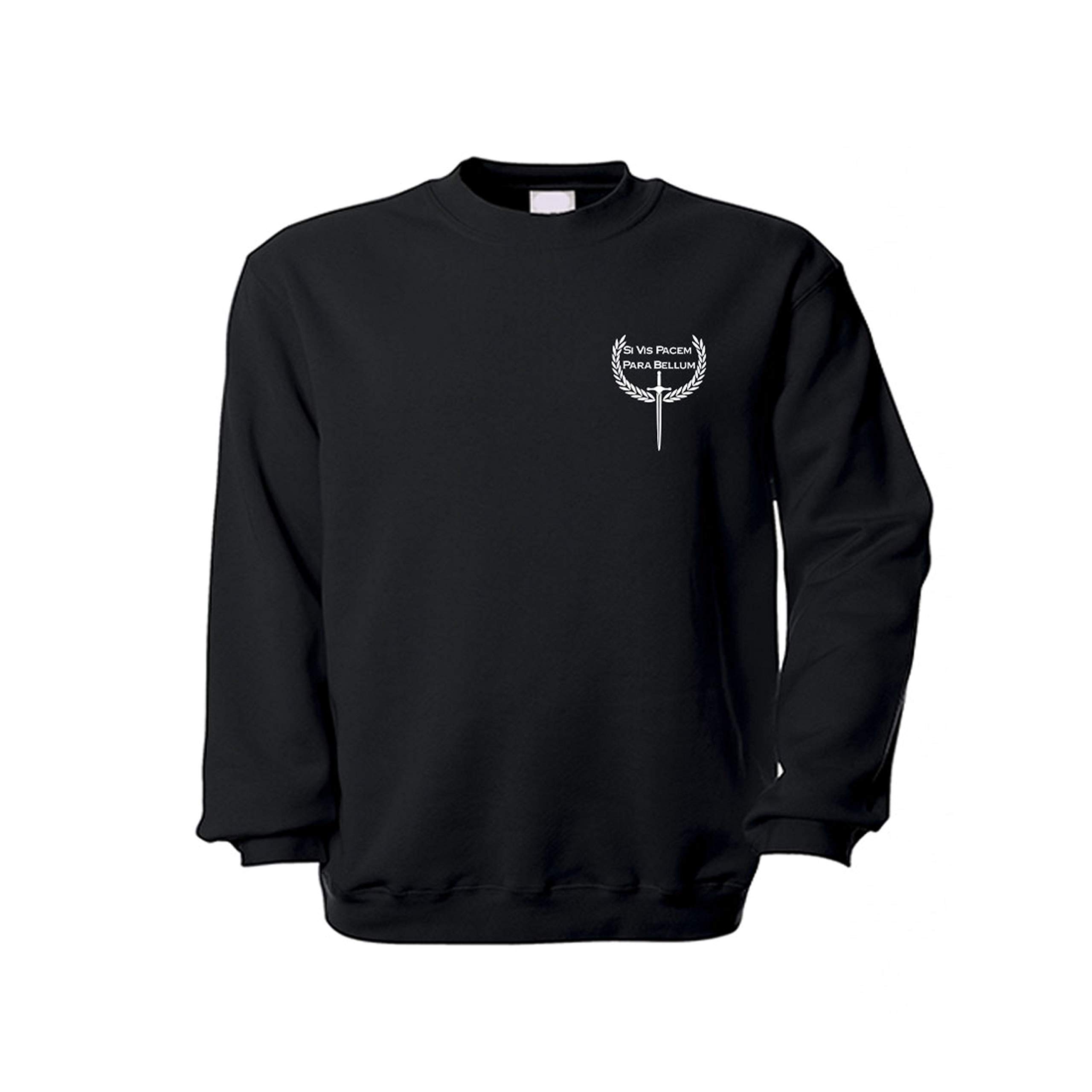 Pull SI Vis Pacem para Bellum Couronne d'aigle Sweat-shirt Homme Noir