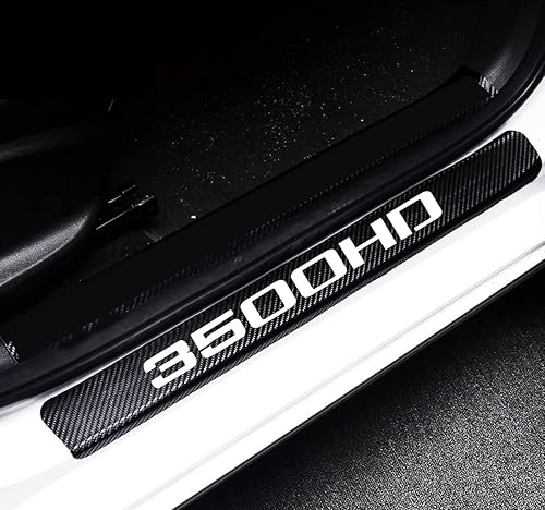 MAXDOOL 4 protectores reflectantes para umbral de puerta de automóvil, calcomanías reflectantes de fibra de carbono 4D, decoración de placa para