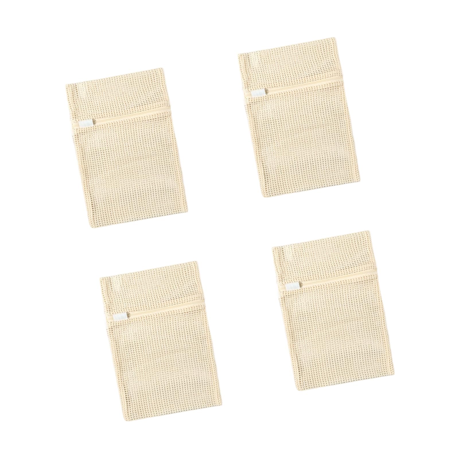 Mekalero Multicolor Of 4 Cotton Meshes Wash Bags Zippered Closure Garment Protectors For Machine Washing Delicate Fabrics Laundry Net Delicate Clothes Washing Bags For Bras