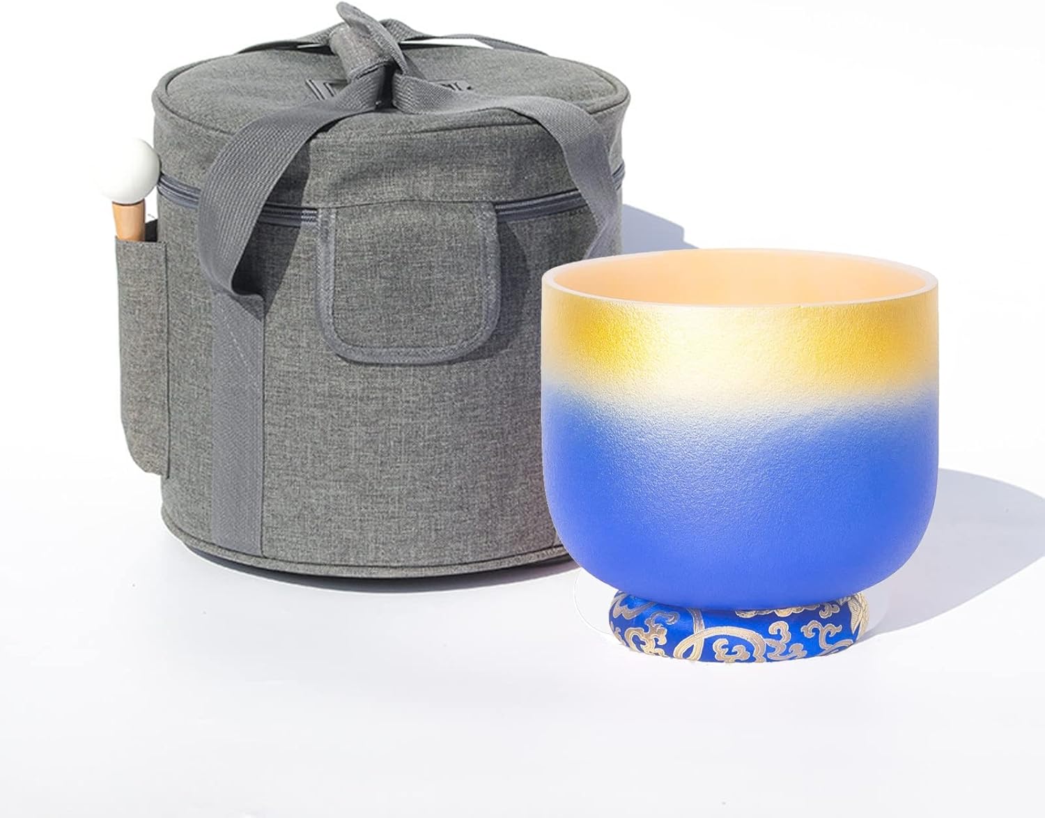 キャリングケース付きカラーフロストクォーツクリスタルシンギング