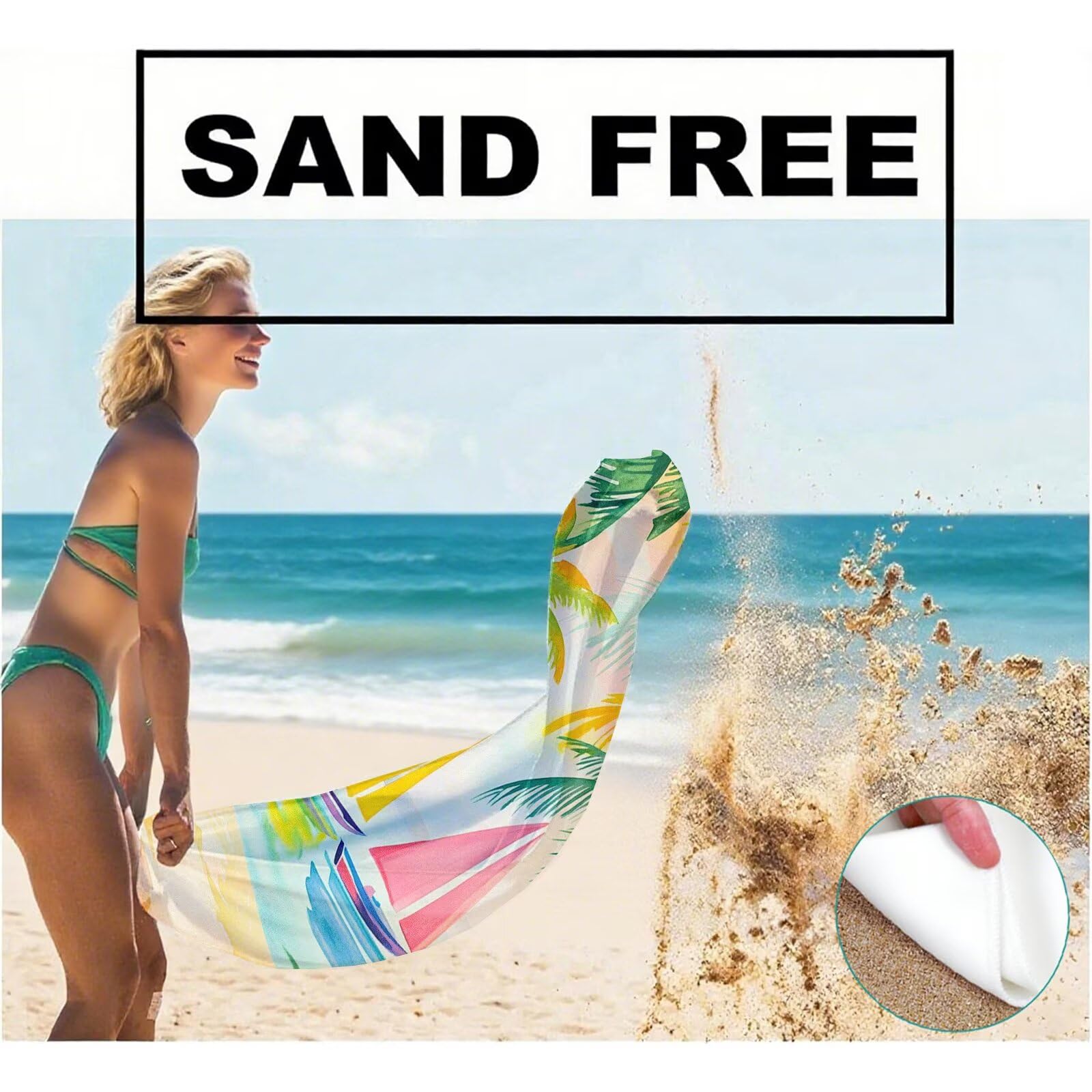 Serviette de Plage XXL 80x160 cm,Frais Serviette Plage Microfibre avec Séchage Rapide, Anti-Sable, Absorbante Fonction Design pour Vacances Piscine Pique-Nique Voyages Yoga, Cadeau Femme Q-791