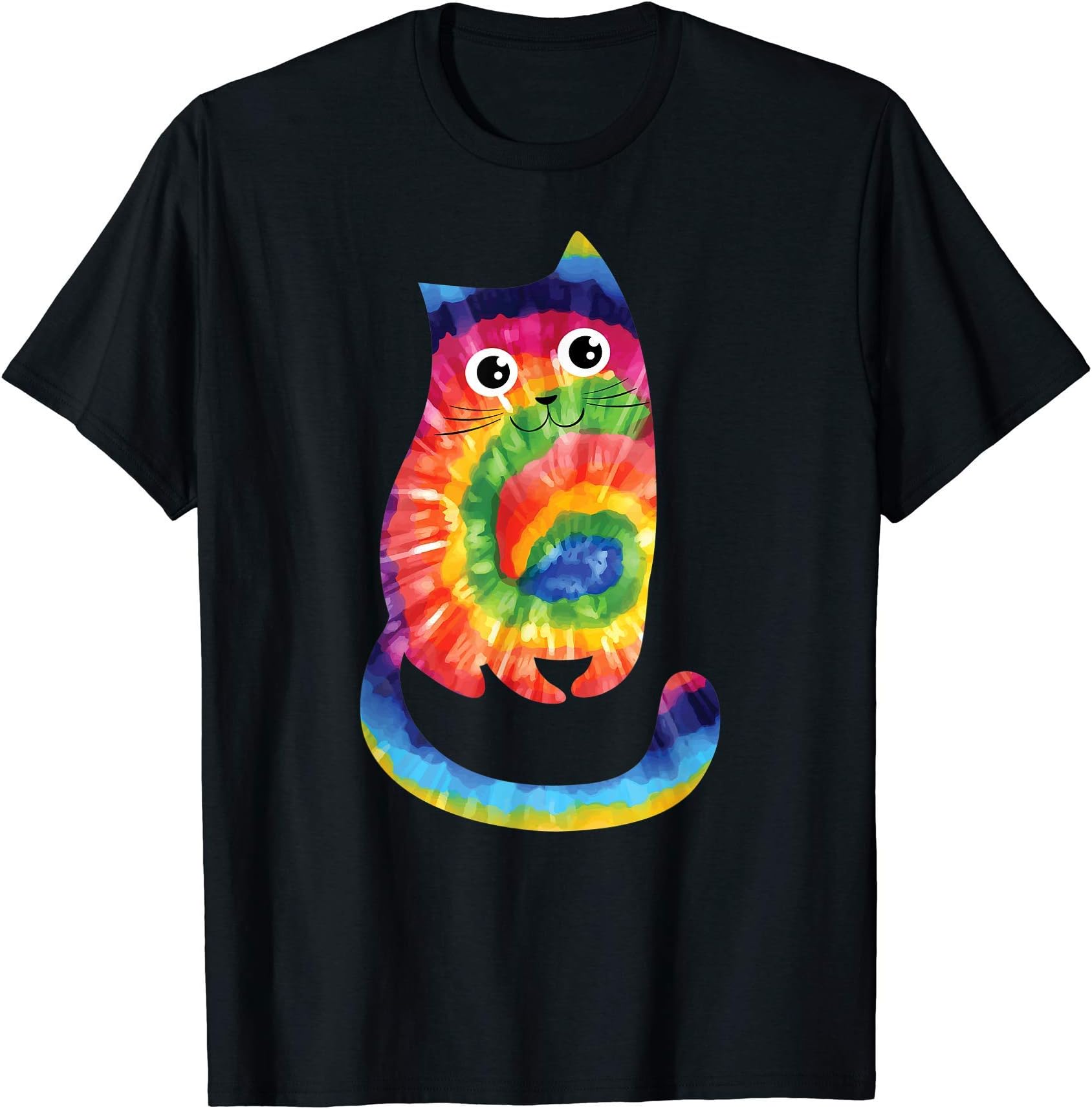 Ocean Tie Dye Funny Hippie LifestyleCat Ocean Tie Dye Women Men Hippie Rainbow 70s Hippy Funny T-ShirtOEKO-TEX STANDARD 100