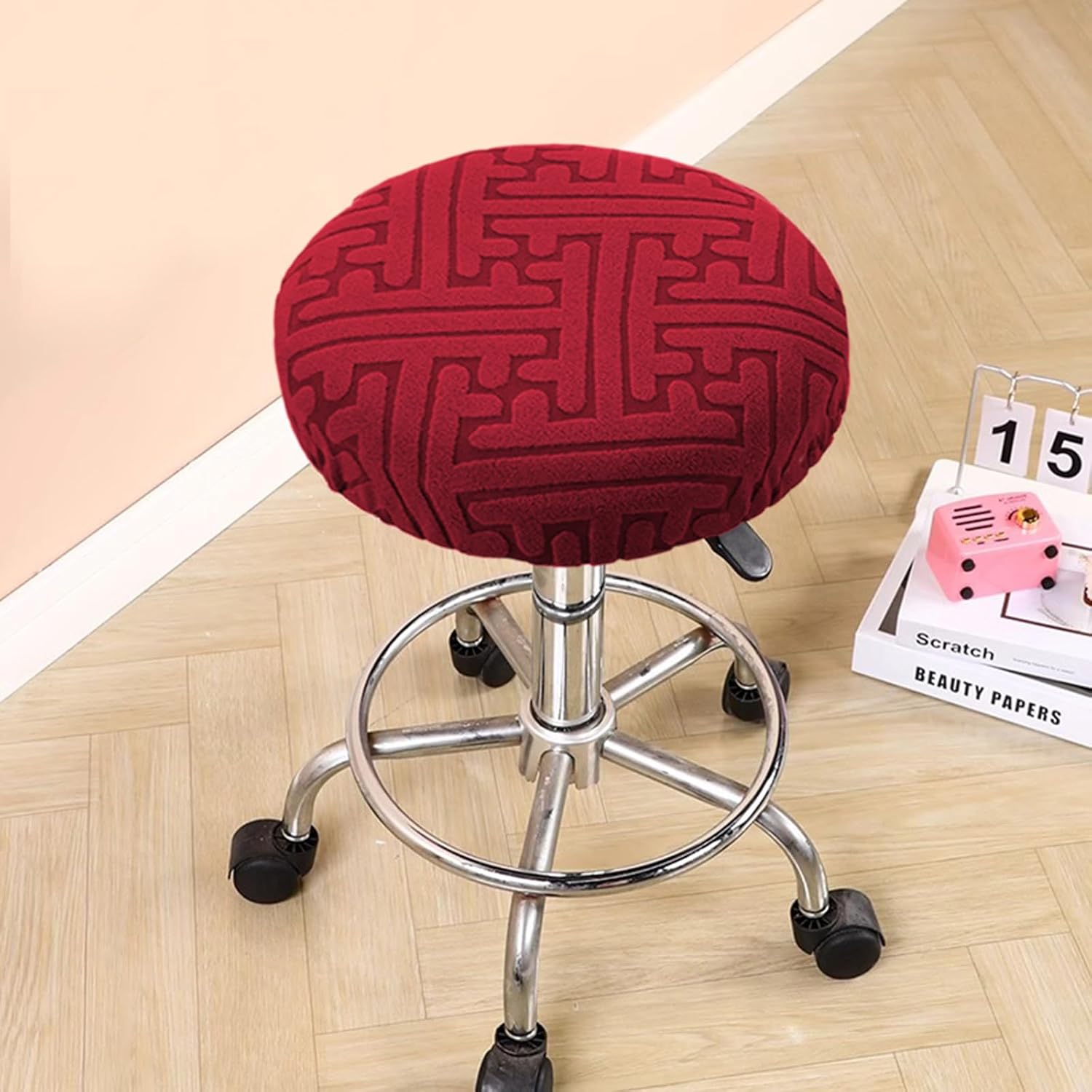 Upgraded Round Stool Covers Bar Stool Seat Covers Elastic Seat Cover Chair Protector Washable Chair Seat Cushion Slipcover Chair Stool Slipcovers,8,8pcs