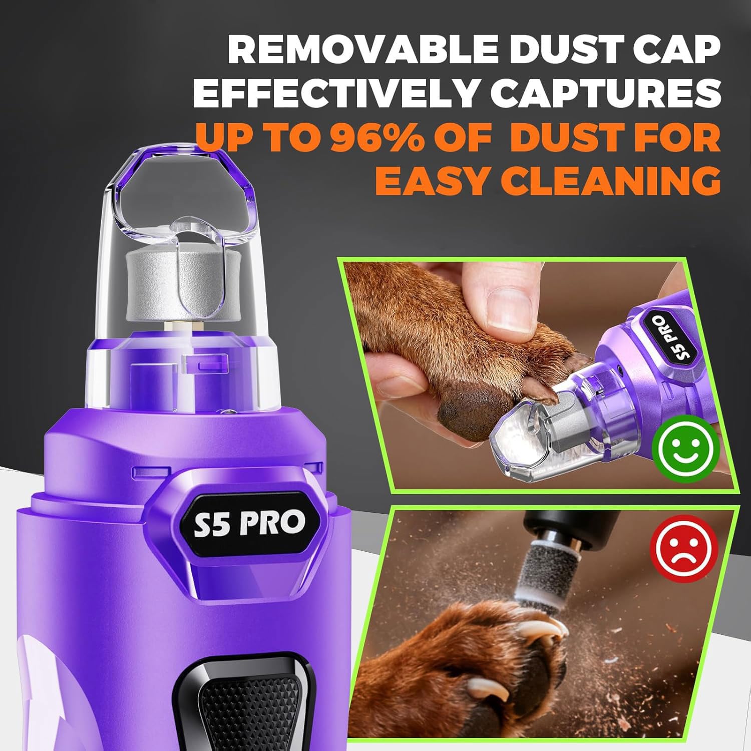 Whisper Quiet Dog Nail Grinder Safe & Stress-Free for Sensitive Dogs Cats view 7