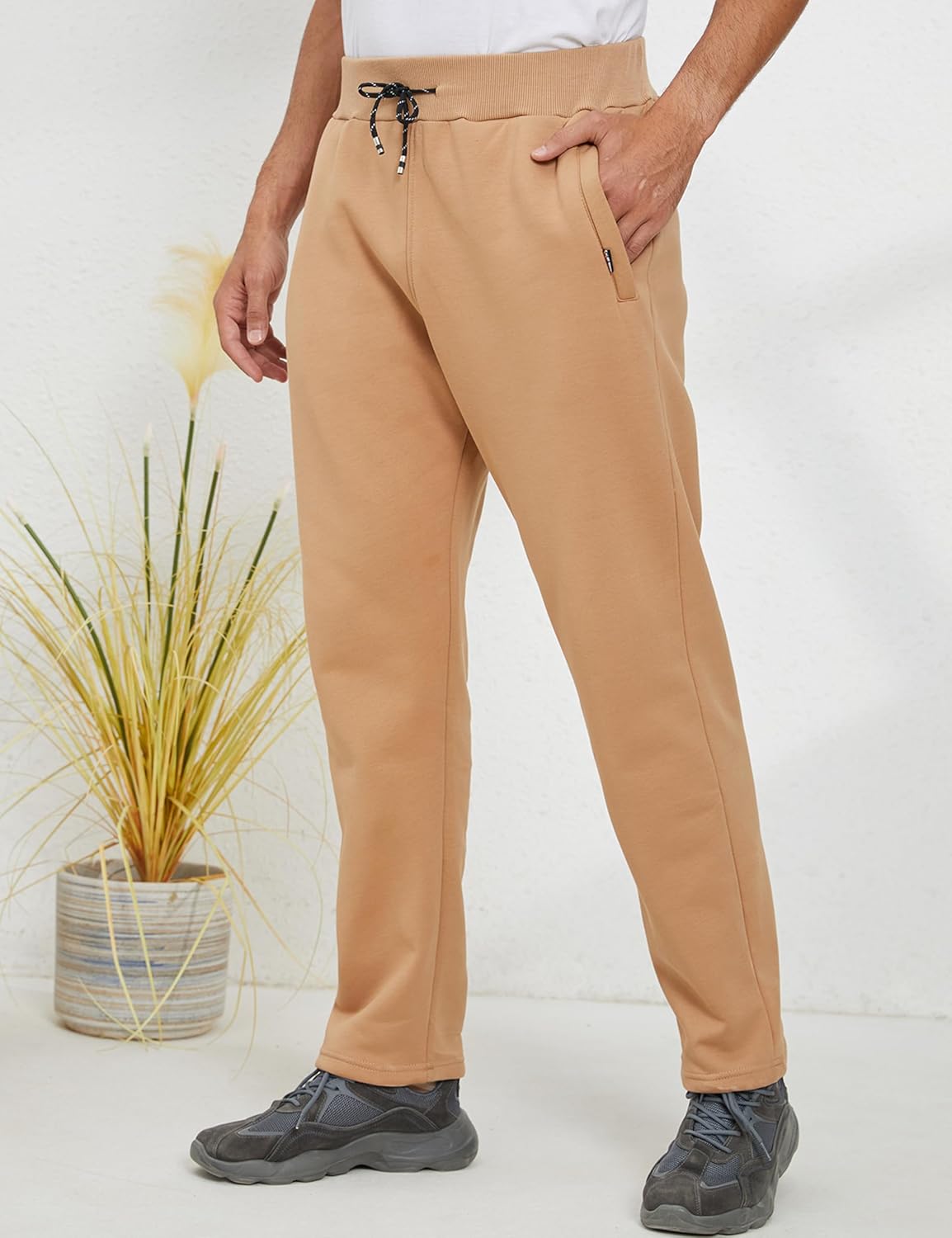 Gihuo Men's Winter Warm Fleece Pants Sherpa Fleece Lined Jogger Pants Sweatpants - Image 2