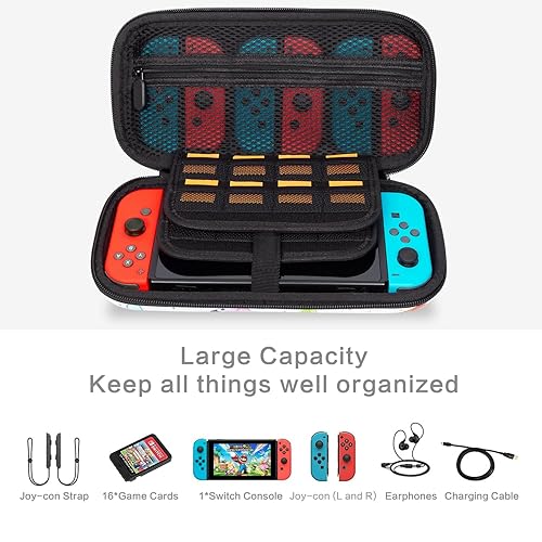 Miniatura 6 de Butterfly Nintendo Switch Case, Nintendo Switch OLED Case, Nintendo Switch Carrying Case for Girls Boys, Protective Hard Shell Portable Swtich Case