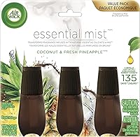 Vista 1 de Air Wick Essential Mist Refill, 3 ct, Coconut and Pineapple, Essential Oils Diffuser, Air Freshener