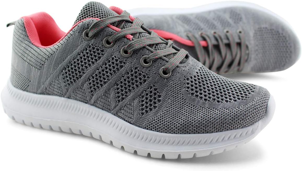 JABASIC Women Lightweight Knit Running Shoes Athletic Walking Sneakers 6 Grey