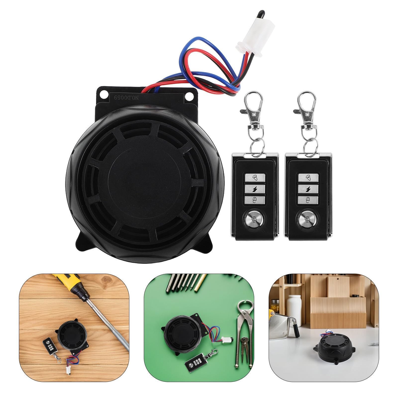 Allarme Antifurto Moto con Telecomando, Design Disco Integrato | Abs Plastica, Accensione a Distanza, Effetto Sonoro e Visivo, per Parcheggi Pubblici e Climi Ventosi