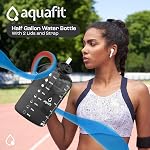 AQUAFIT 2l Water Bottle with Straw - Half Gallon Water Bottle - Motivational Gym Water Bottles 2l - 2 Liter Water Bottle Time Marker - Half Gallon Water Jug 64 oz - Large Water Bottle Gray
