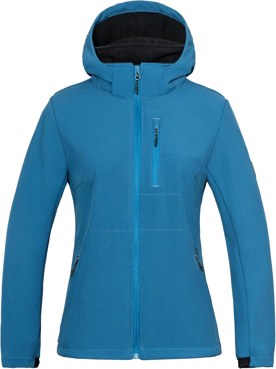 Little Donkey Andy Fleece Lined Softshell Jacket Women Hooded Waterproof Lightweight Jacket with Removable Hood Ski - Image 3