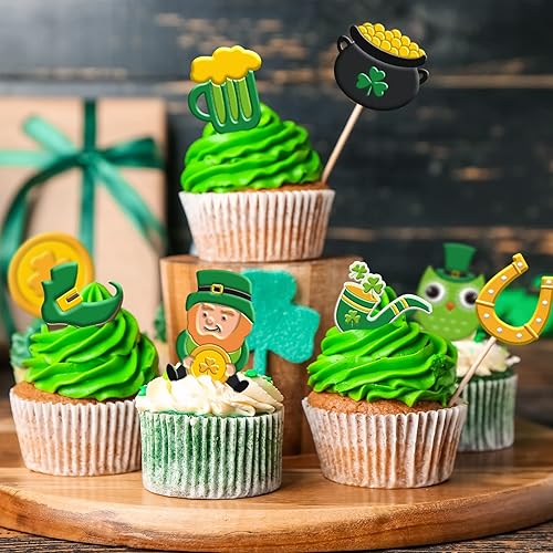 Miniatura 6 de Whaline 3 moldes de fondant del día de San Patricio, sombreros de trébol, moldes de silicona 3D, duendes, gnomos, zapatos de trébol, patrón de