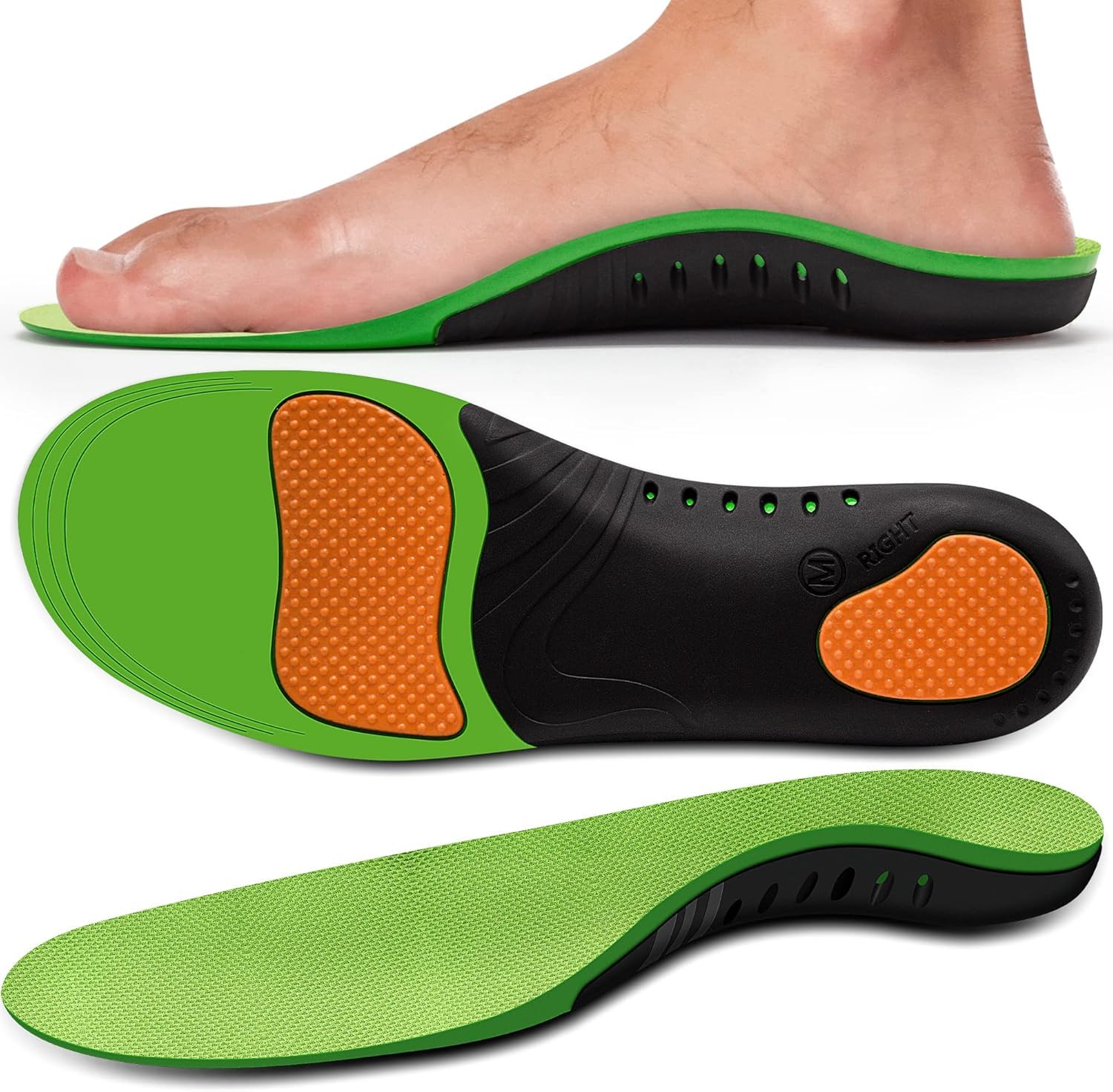 Sole Control Elite Edge Arch Support Insole with Shock Absorbing Pads (11/13 UK)