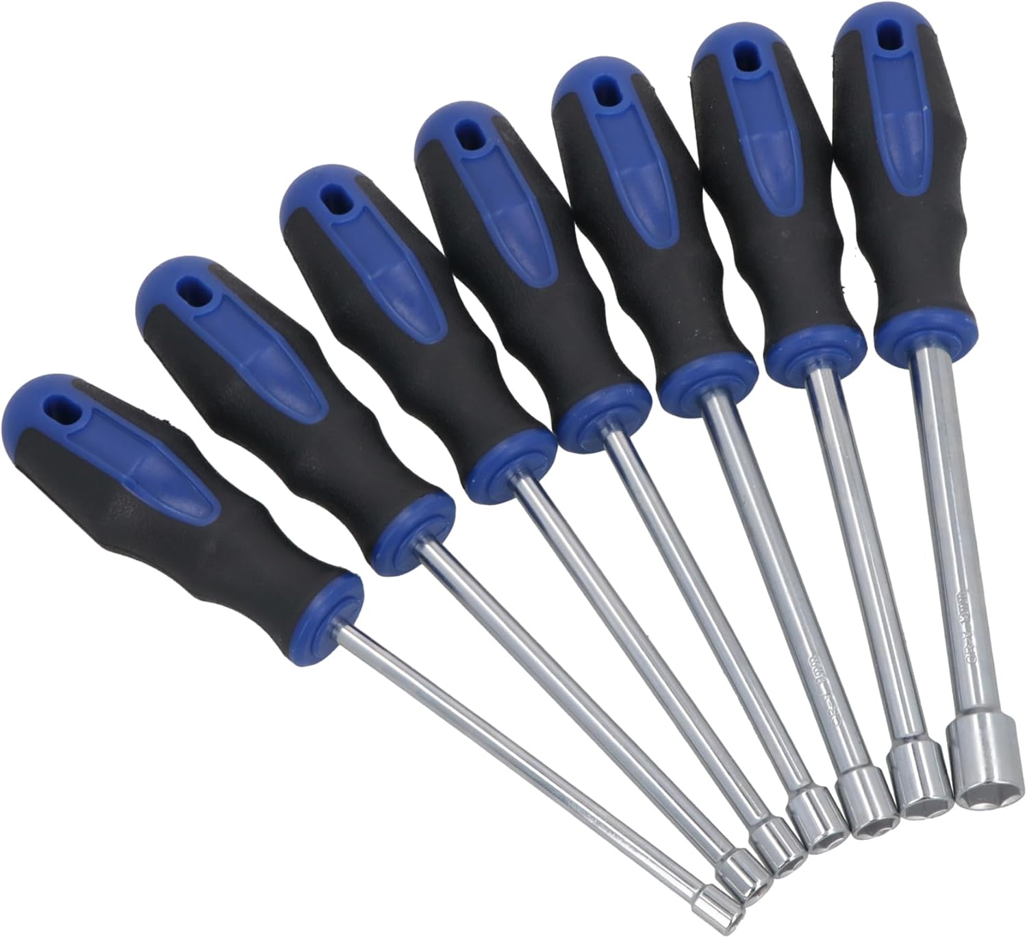 7pc Extra Long Metric Hex Nut Drivers Spinners Sockets 5mm - 13mm Soft Grip