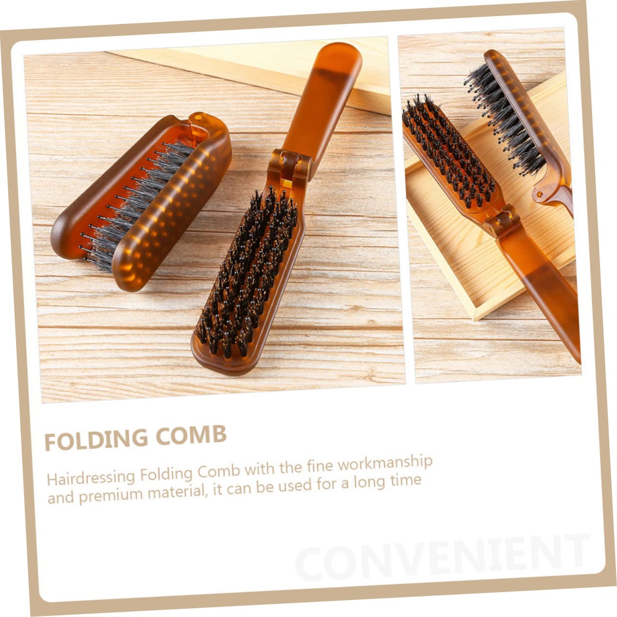 6 Piezas Peine plegable Peine de hombre de de cerdas cepillo de pelo de bolsillo manejar pelucas para hombre peluquín para hombres de viaje para peluqueria FRCOLOR