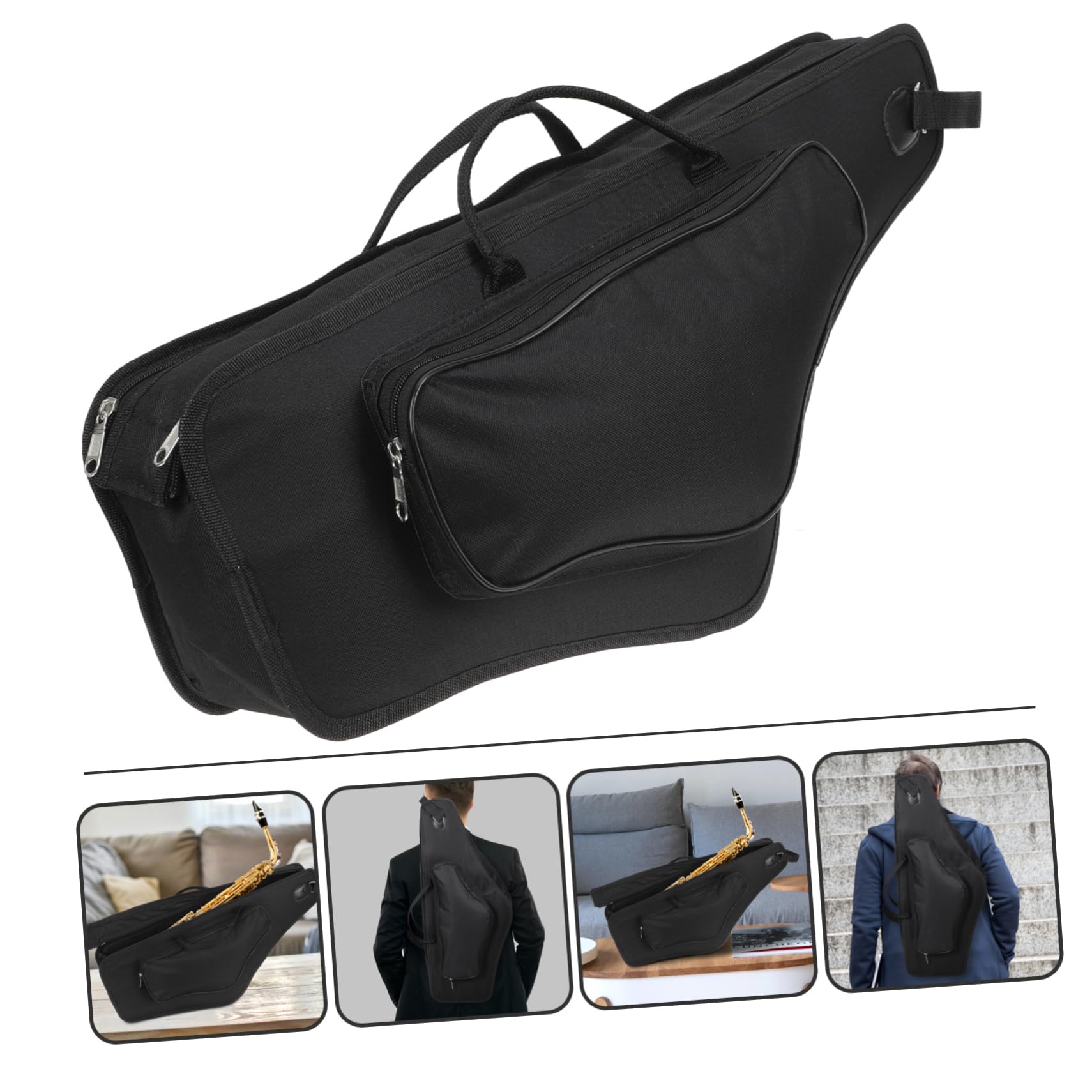 OFFSCH Alto Saxophone Flute Backpack Organizer Bag Case Travel Portable Cloth