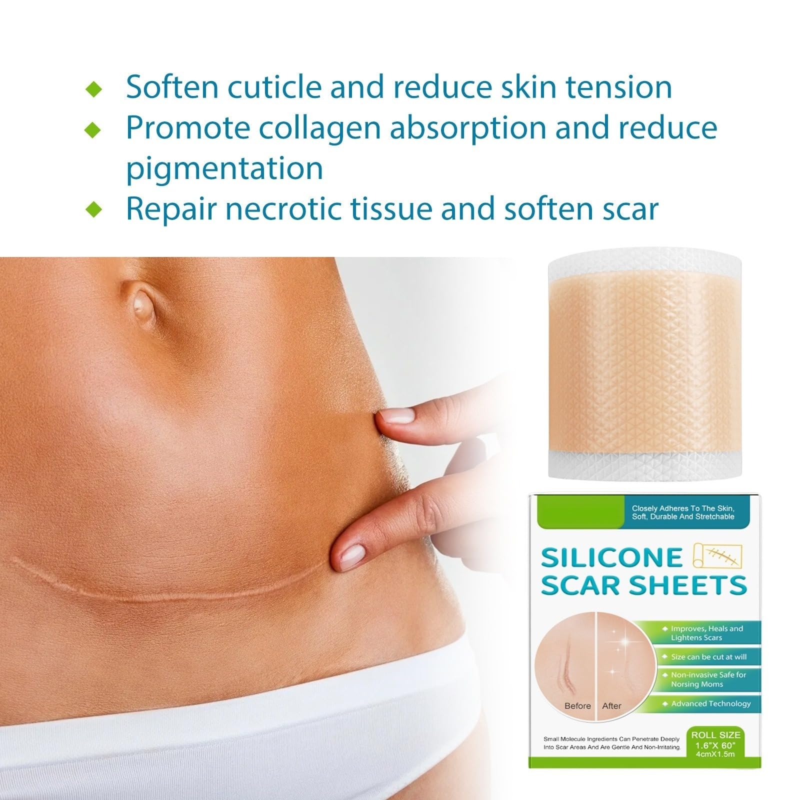 Pansement Silicone Cicatrice – Feuilles de Silicone Réutilisables
