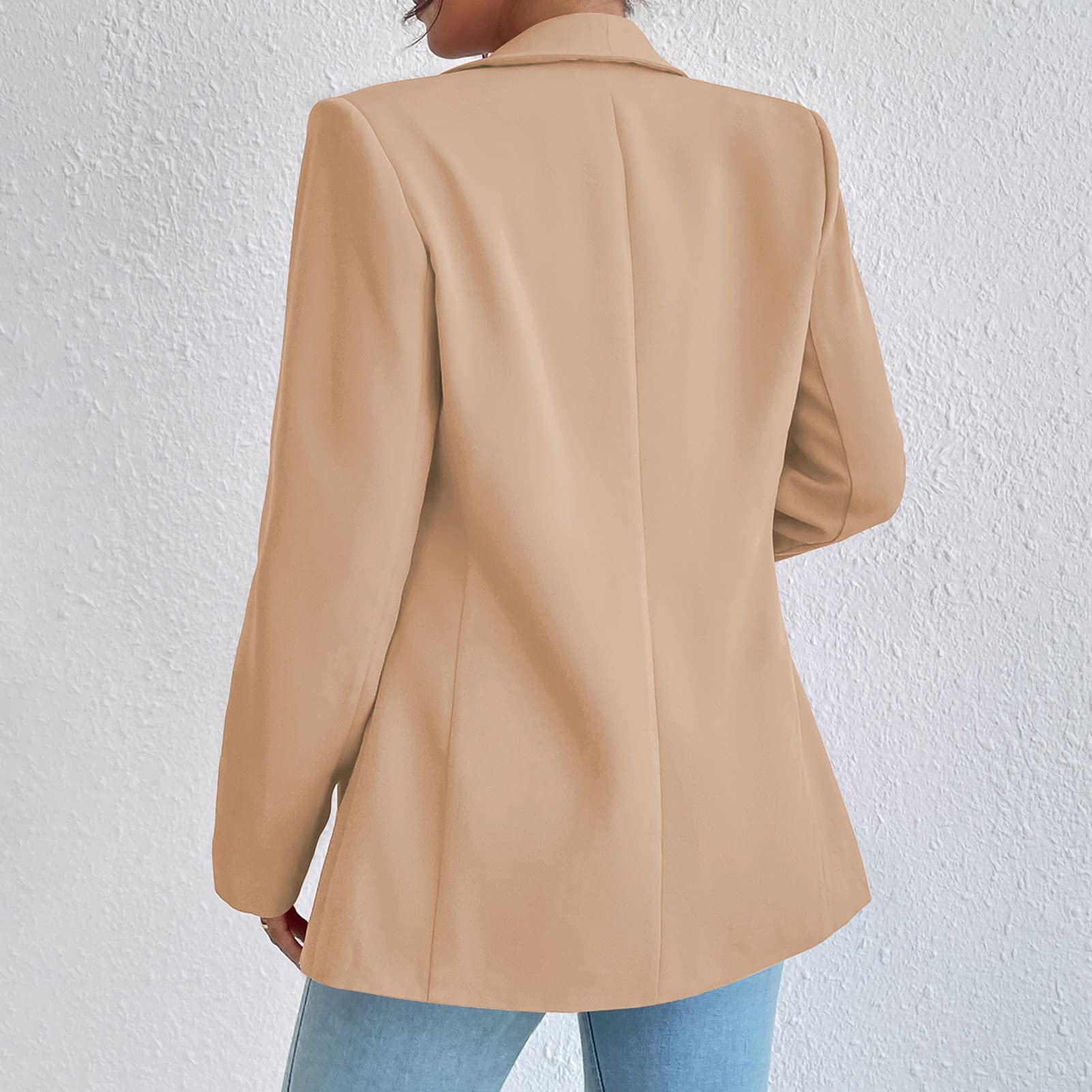 ALSOGO Damen Blazer Langer Casual Open Front Jacken mit Taschen Arbeit Büro