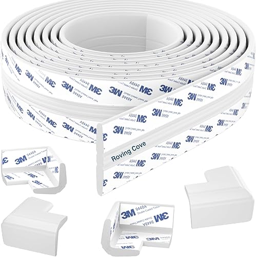 Roving Cove PreFit (clásico) Protector de esquina para muebles (borde estándar de 15 pies, 4 esquinas), protectores de parachoques a prueba de