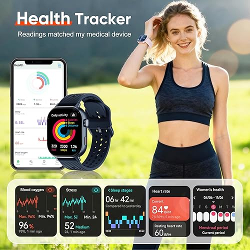 Miniatura 4 de Reloj inteligente de seguimiento de actividad física para mujeres y hombres, GPS integrado, AMOLED de 2.06 pulgadas para llamadas, monitor de sueño