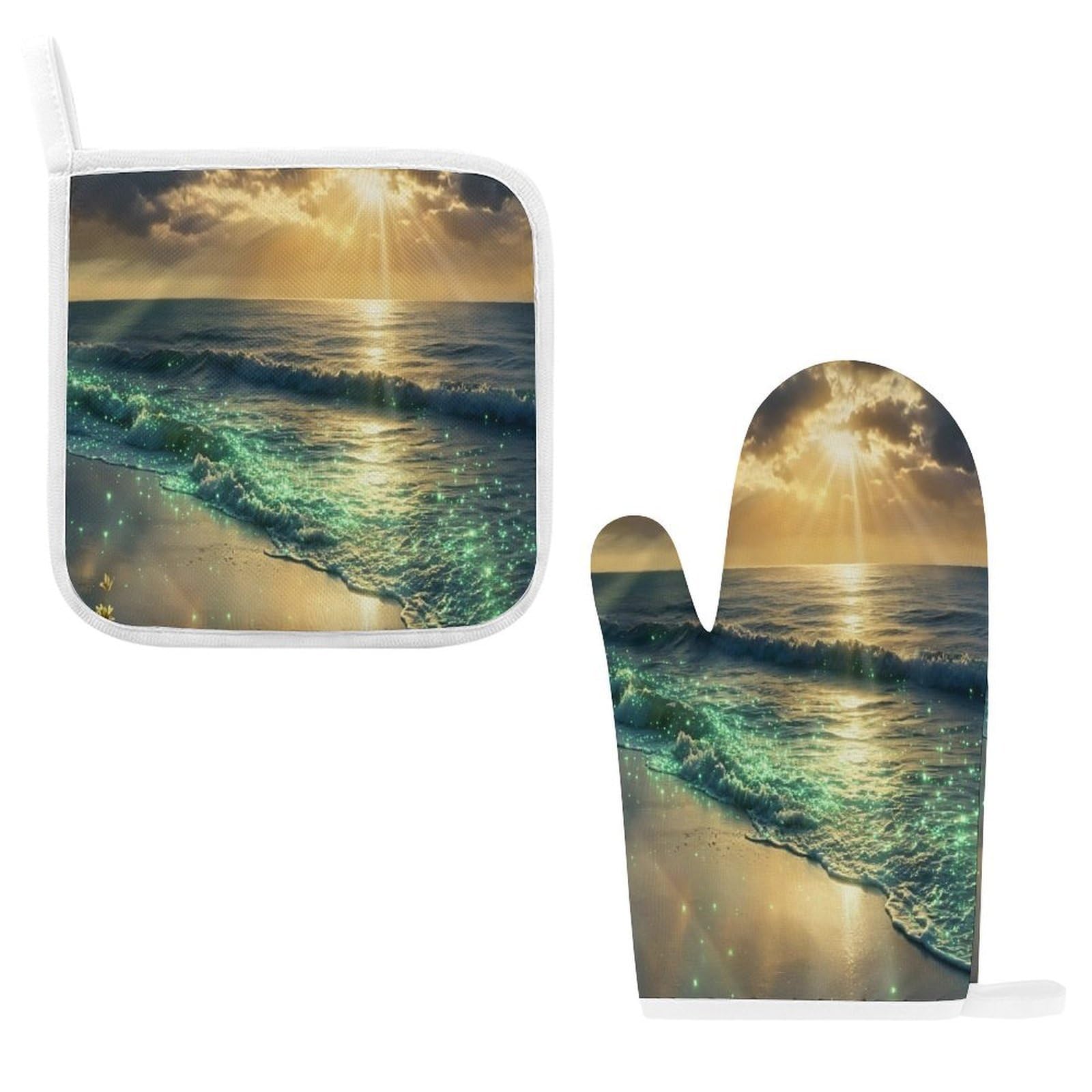 Fodpand Style Coastal Beach Oven Mitts And Pot Holders Sets