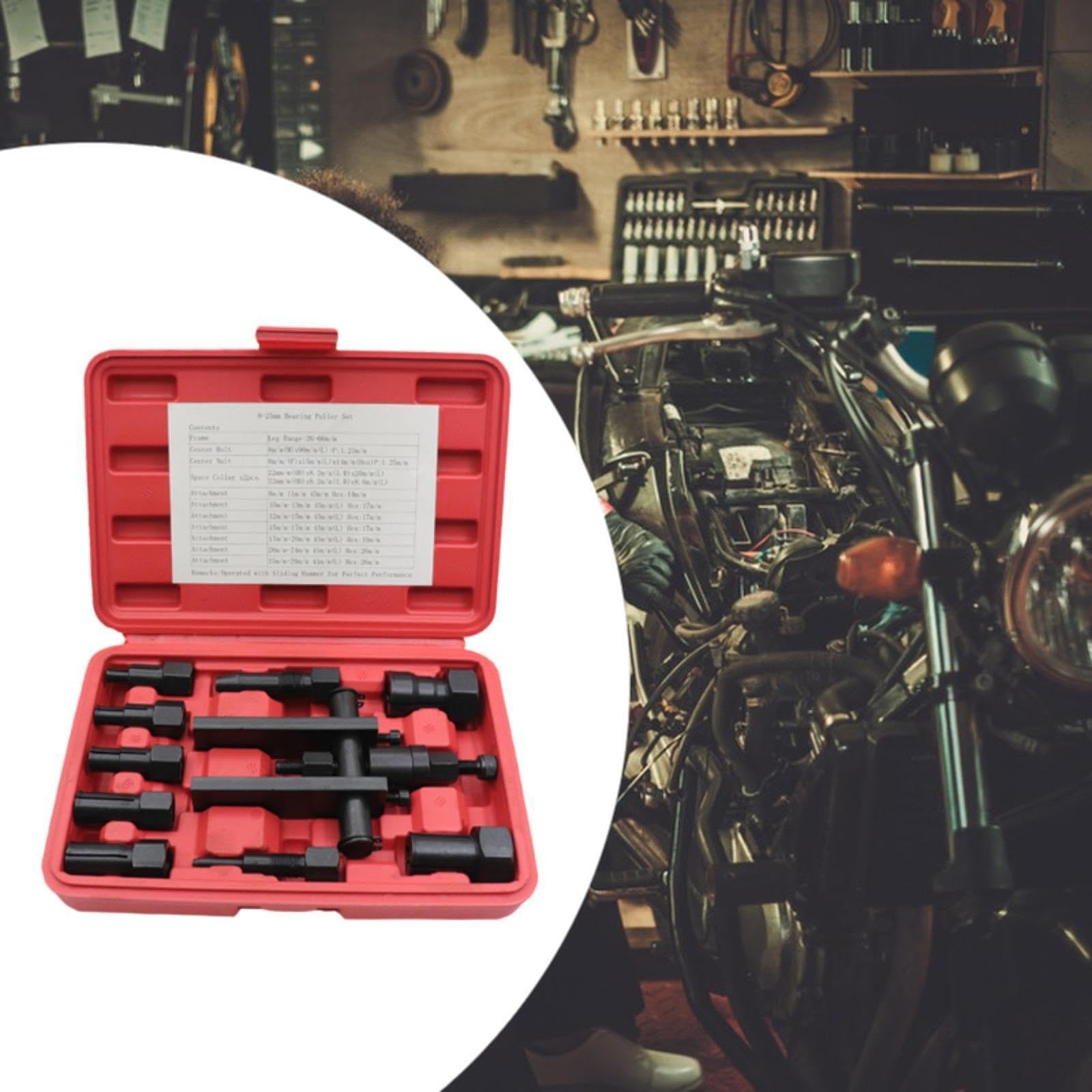 Ailan Estrattore per cuscinetti per ingranaggi ruota bici, in acciaio al cromo vanadio di qualità, forgiato per moto, versatile aggiunta al kit di attrezzi. Kit estrattore per cuscinetti interni,