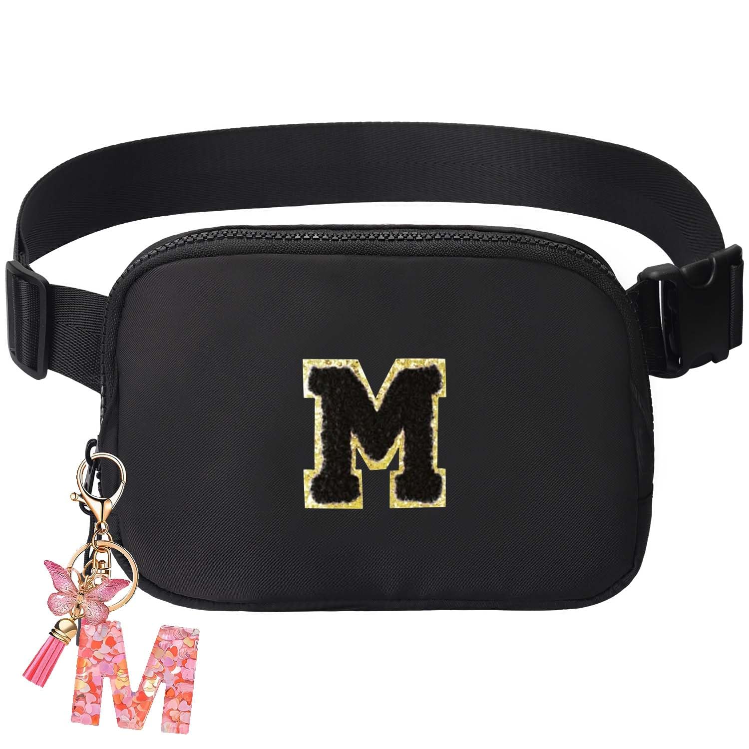 Belt Crossbody Bag for Girls Women - girls fanny pack ages 8-12 Teen Birthday Gifts Small Waist Packs Trendy Kids Fanny Pack Black M