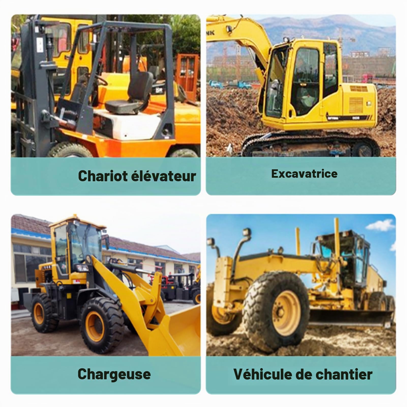 Siège Universel de Chariot élévateur, Siège de Tracteur avec Dossier Réglable Rail Coulissant Micro-interrupteur, Siège en Cuir Artificiel pour Véhicules Agricoles