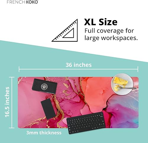 Miniatura 4 de French KOKO Alfombrilla de mouse grande para escritorio, protector de teclado, decoración de escritorio, oficina, escuela, accesorios para