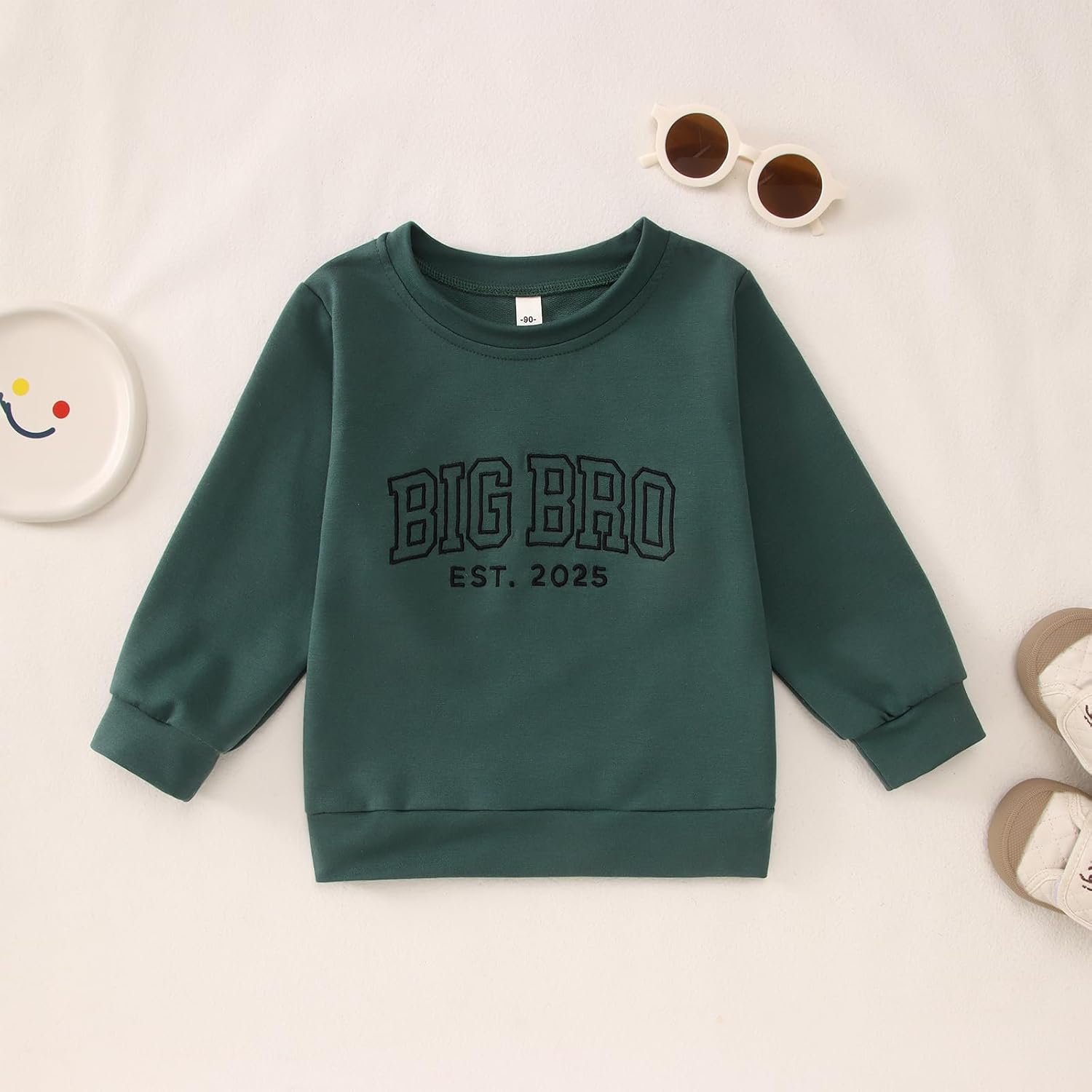 Big Brother Sweatshirt Toddler Baby Boy Embroidery Big Bro Est. 2025 Pullover Crewneck Clothes Announcement Fall Top - Image 5