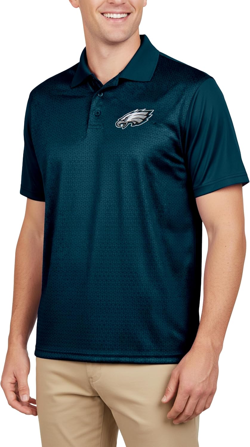Ultra Game Mens NFL Official Super Soft Quick Dry Jersey Polo Shirt