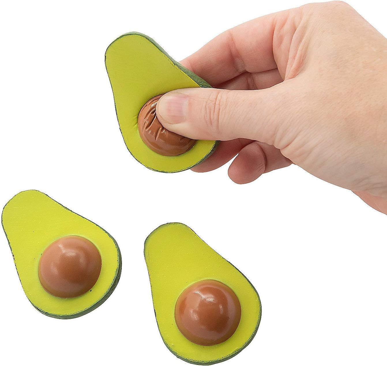 Fun Express 12 Avocado Stress Balls - Avocado Party Favors - Squeeze Toys - Novelty Squishies - Mochi Squishy Ball - Birthday Fiesta Party Favors - Cinco De Mayo Taco Tuesday Mexican Party Supplies