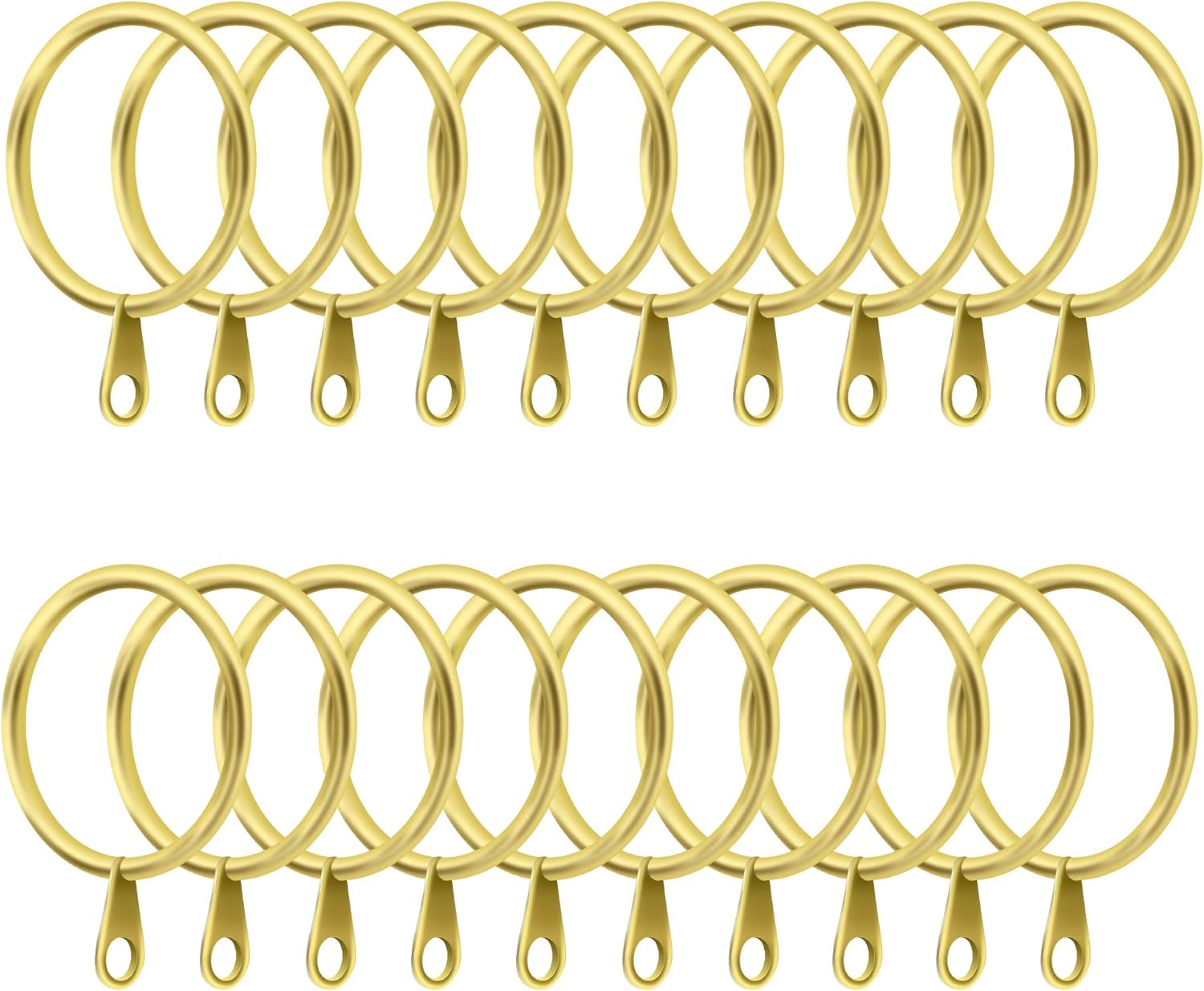 LAKEDO Metal Curtain Rings【20 Pack, Gold】30mm I Heavy Duty Iron Curtain