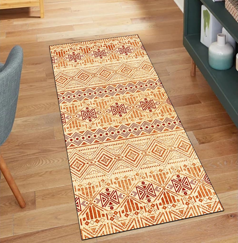 Alfombra de cocina bohemia naranja de 100 x 180 cm para pasillo de casa
