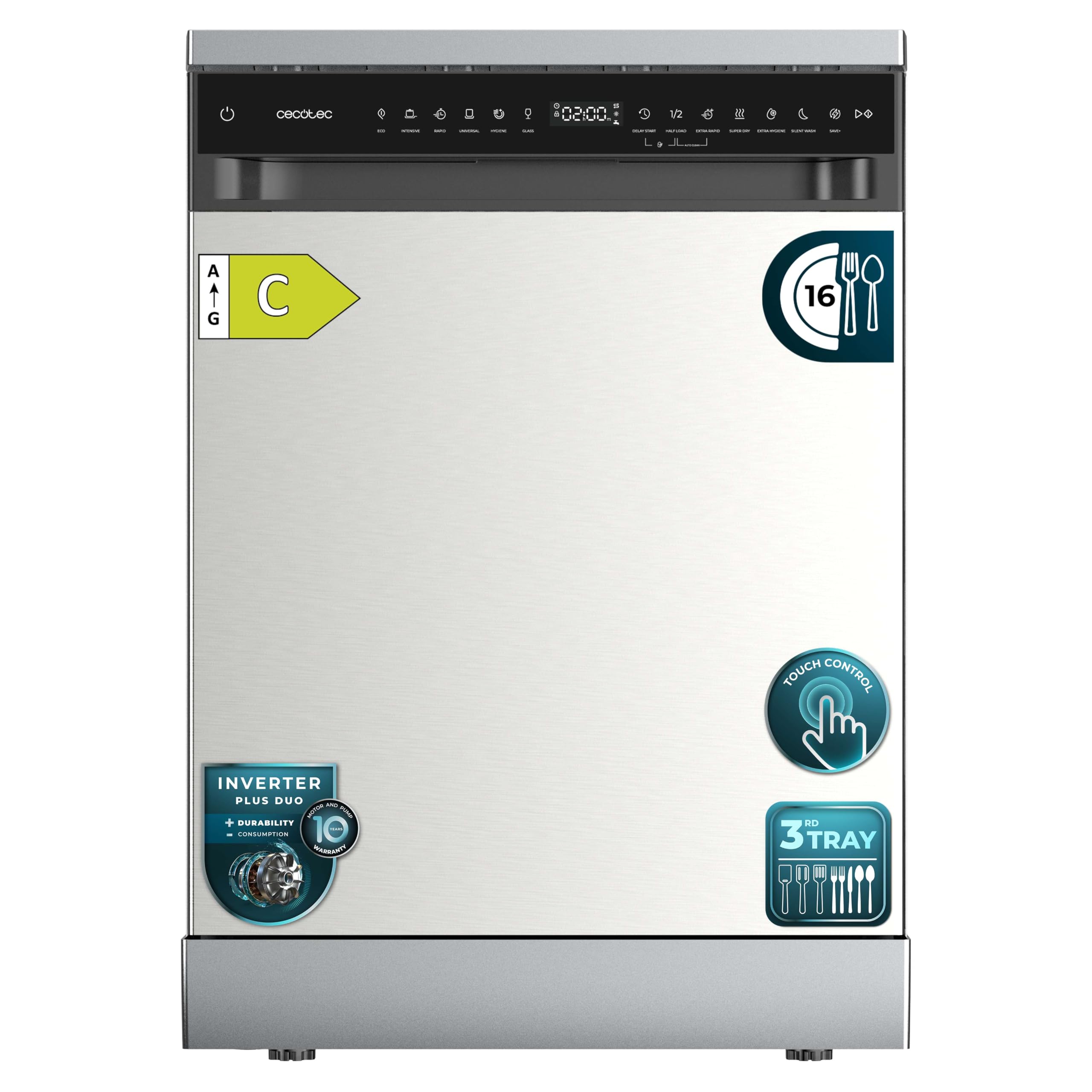Cecotec Lavastoviglie 60 cm Libera Installazione Bolero Aguazero 6550 Inox