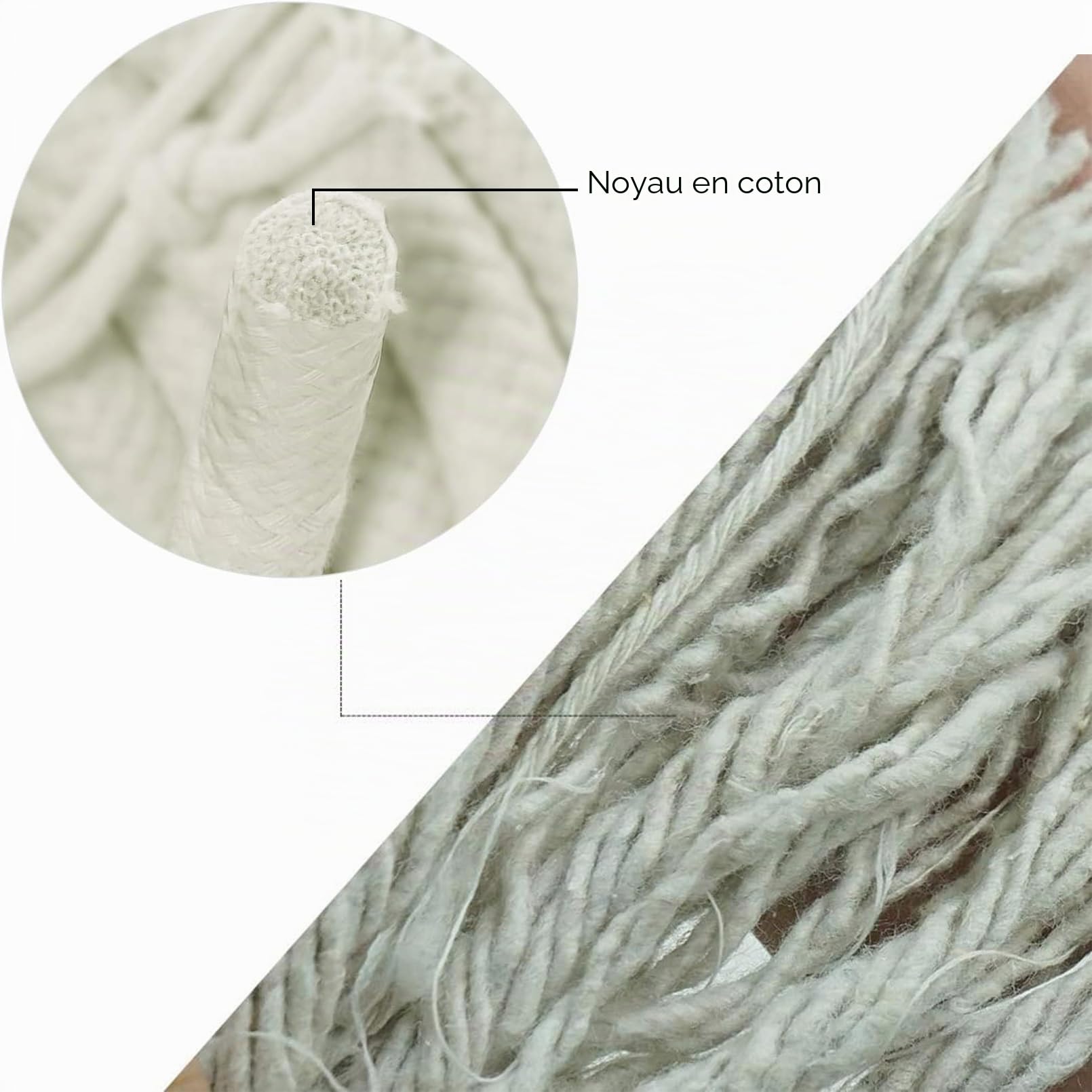 Aoneky Corde en Coton Tressée 10/14/16mm, 15-60M - Cordon Coton Macramé en Fibres Naturelles pour Décoration, Bateau, Sport (14mm x 15M)
