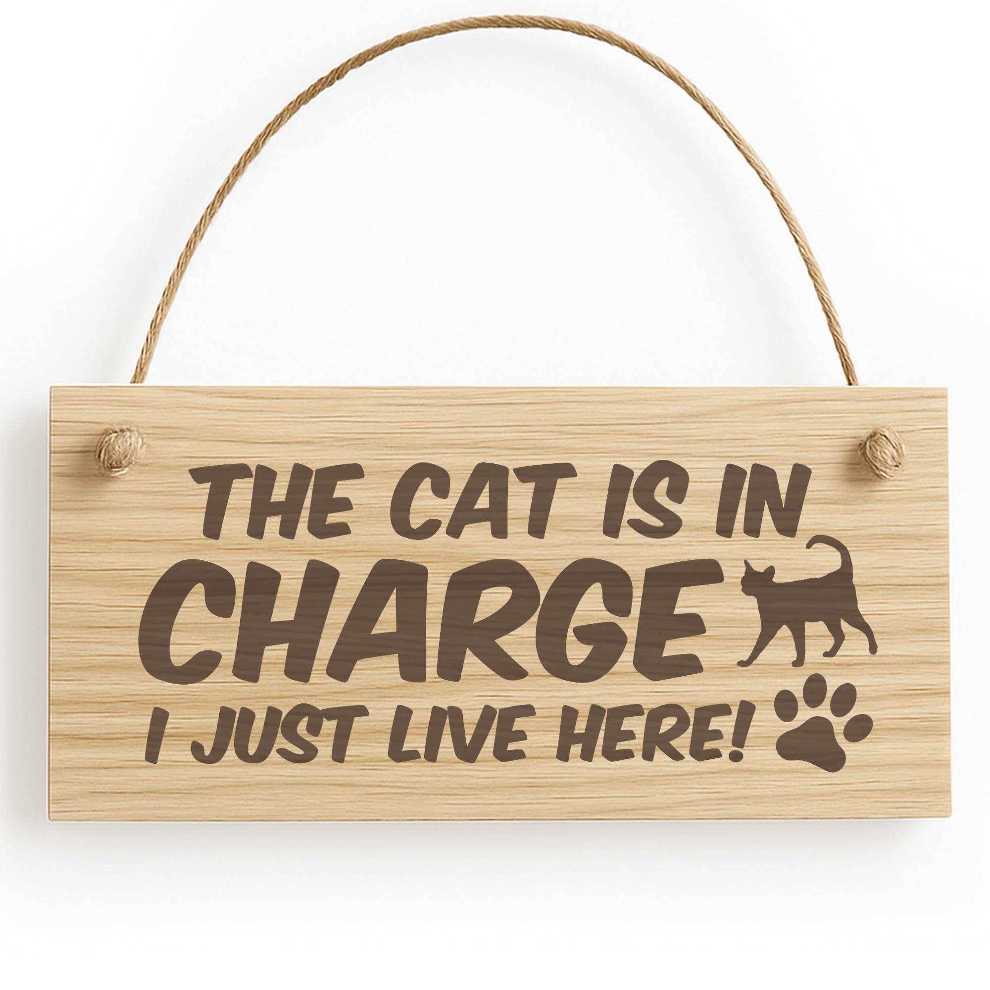 Red Ocean Cat Sign Gift For Cat Lovers Hanging Wood Sign