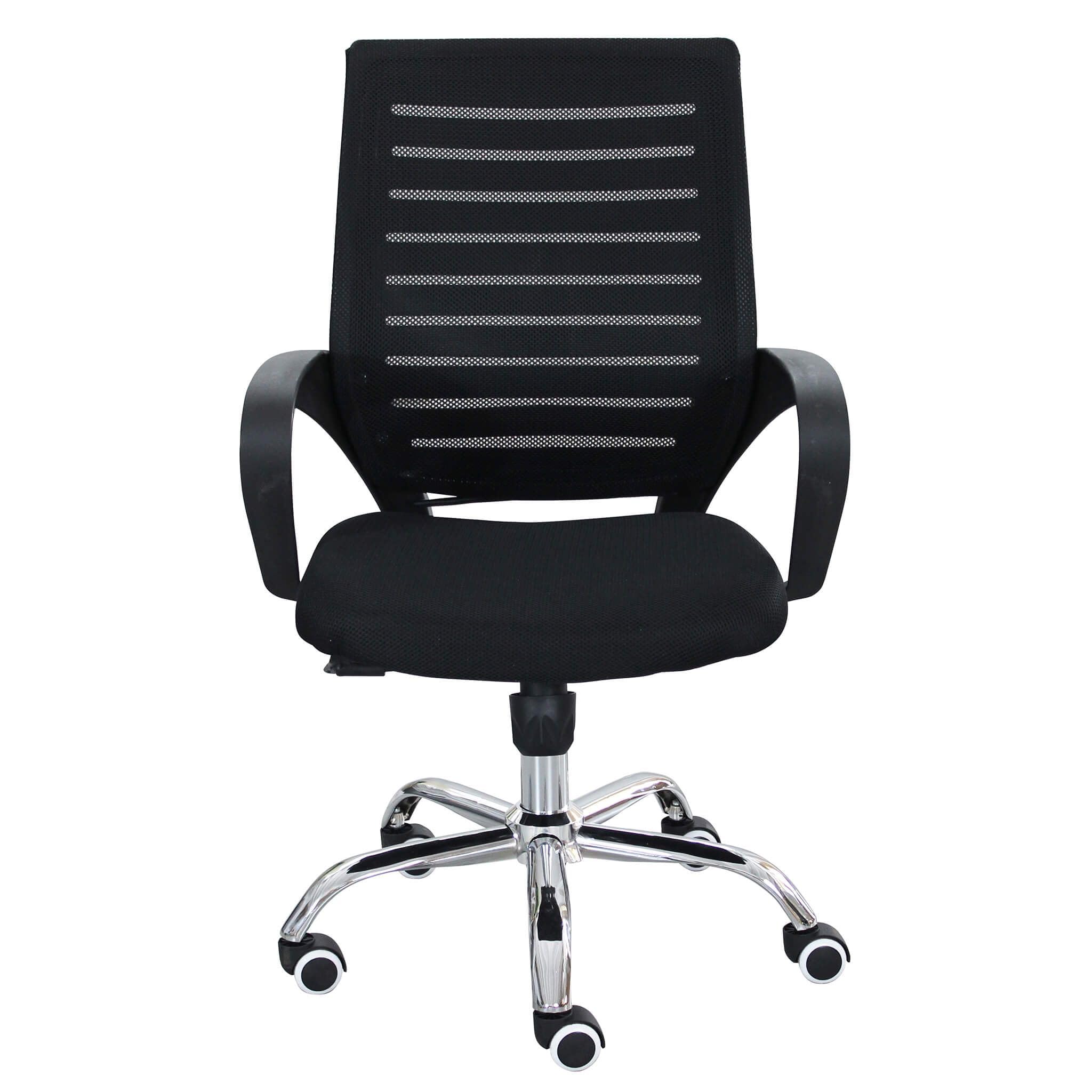 milani home - sedia ufficio ergonomica girevole con poggiatesta e supporto lombare, in poliuretano nero, con braccioli