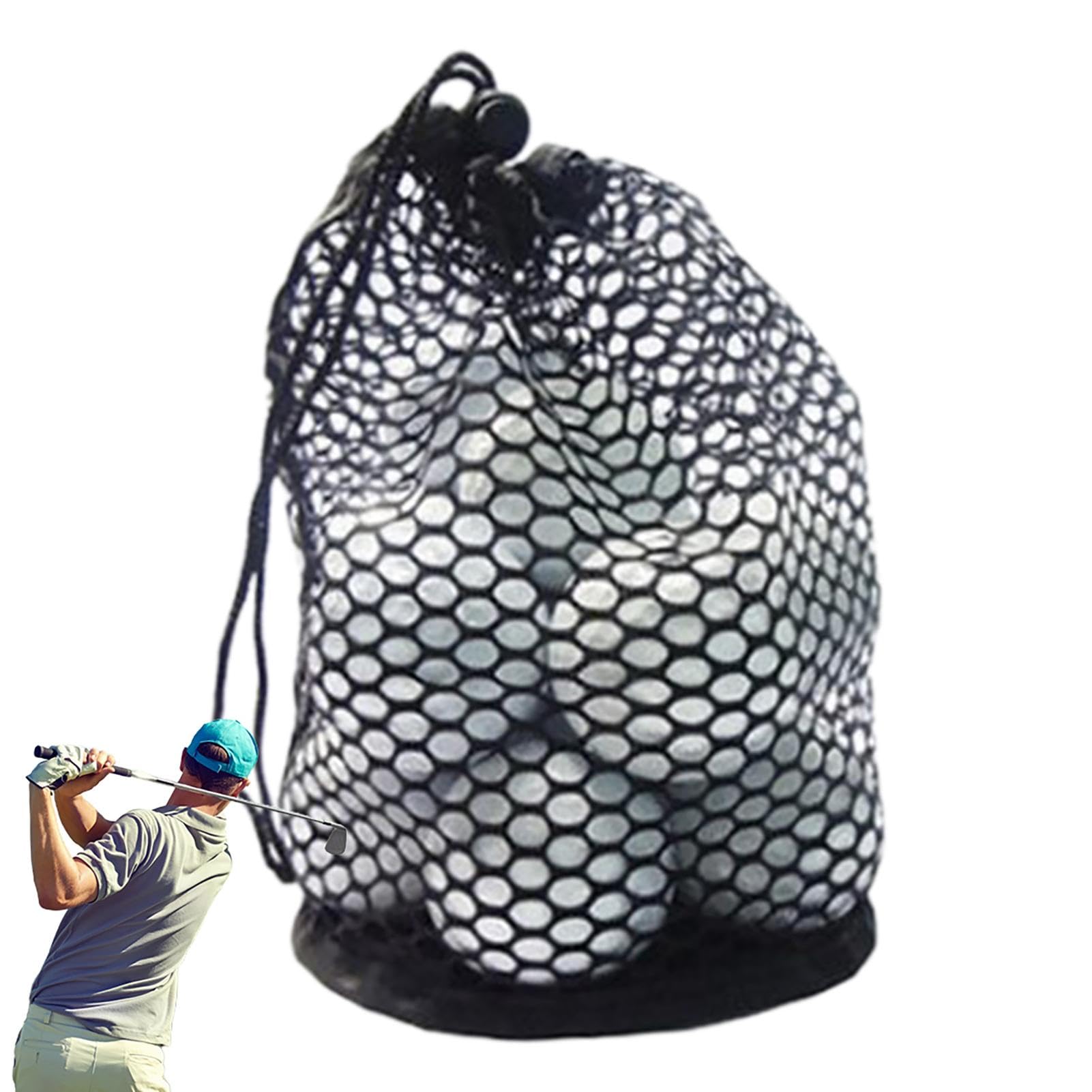 Contenitore per palline da golf in nylon con coulisse, grande capacità borsa multifunzionale
