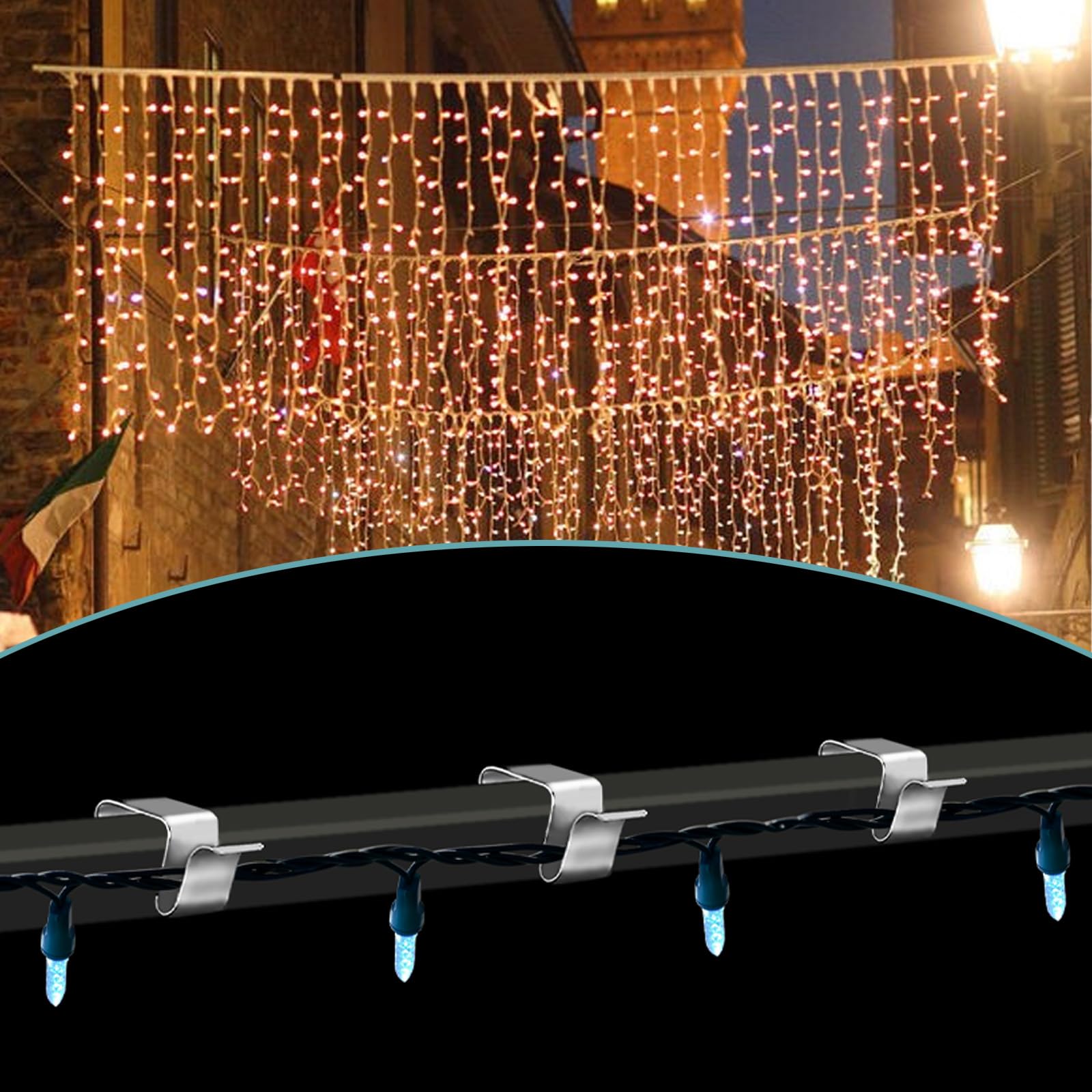 Gutter Hooks For Rope Lights 100-Pack Galvanized Light Clips - 0.8 ...